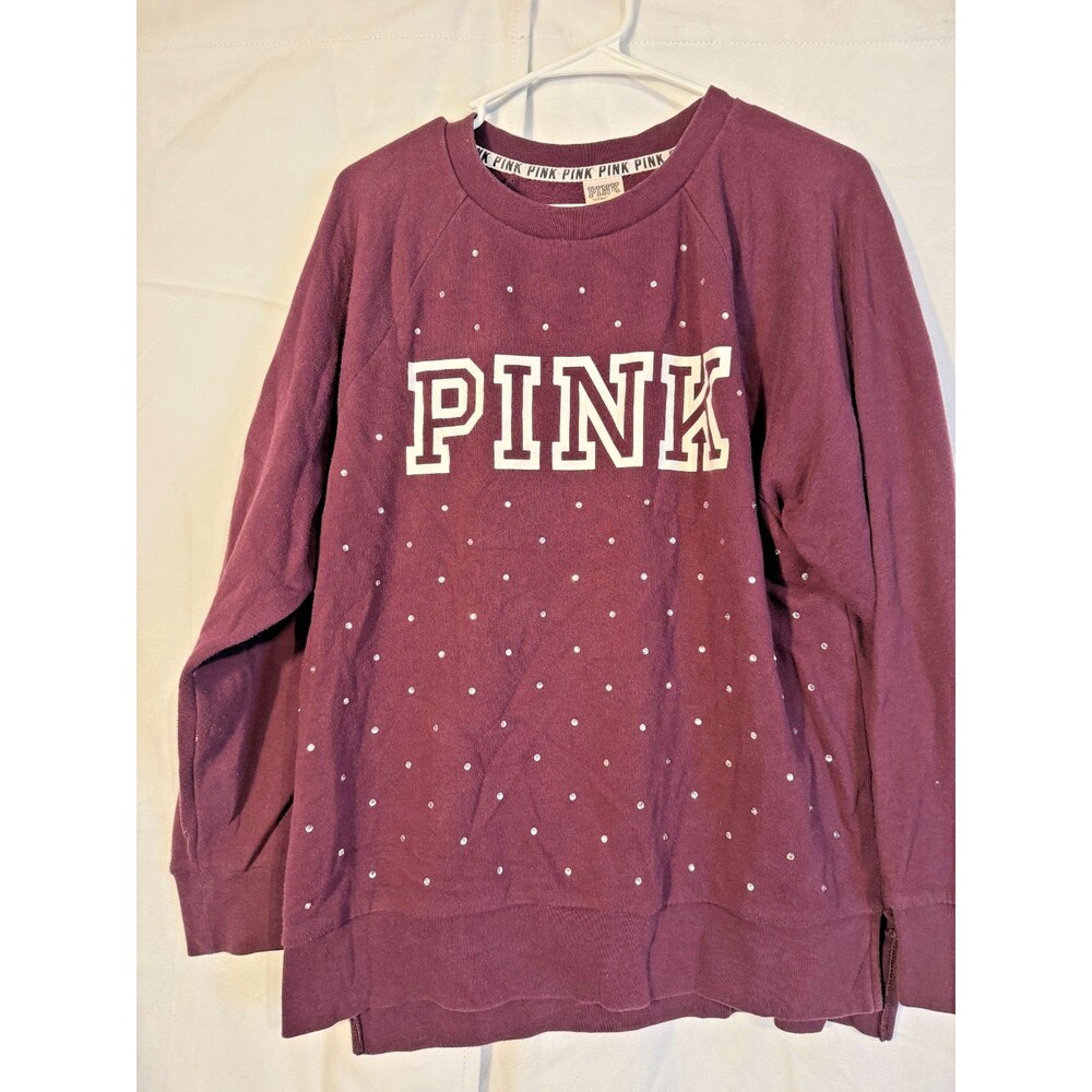 Pink Victoria's Secret Vintage Sweatshirt Bling Purple Women's Small Oversize